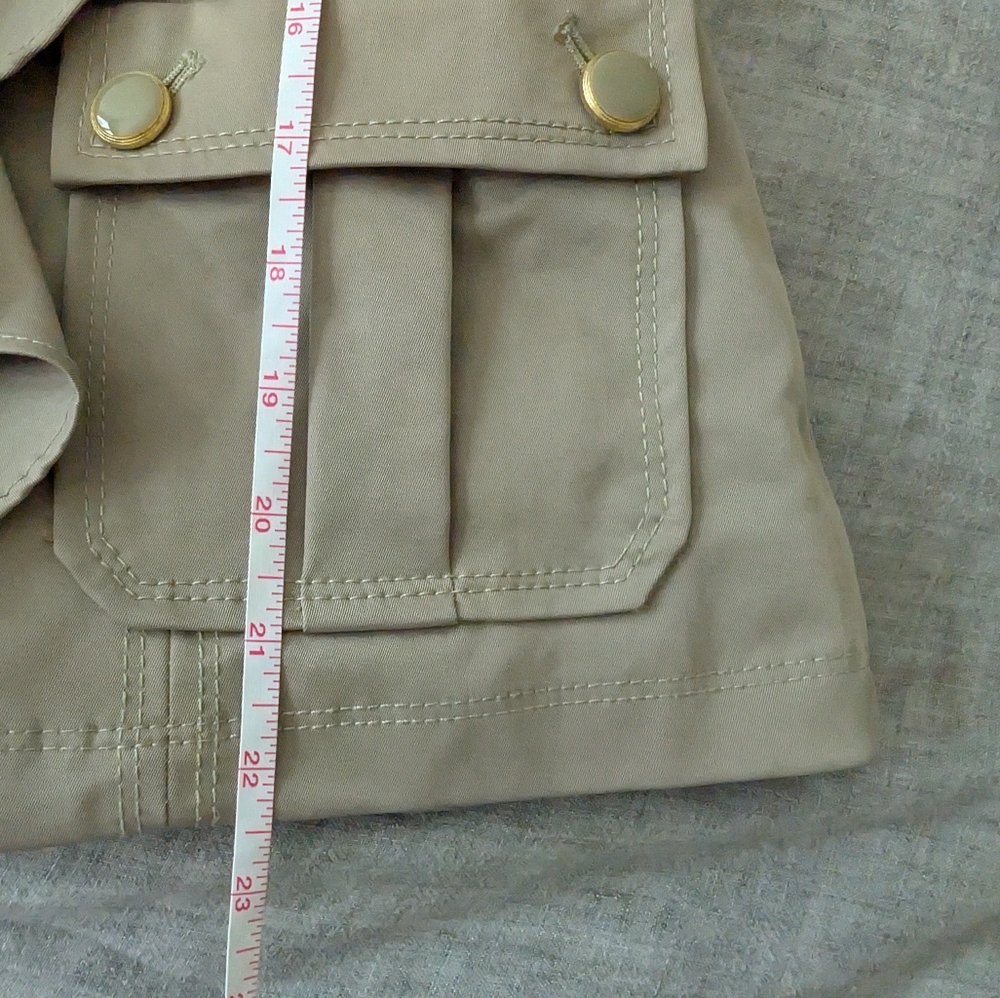 Anthropologie Elevenses Femme Trench Jacket Neutral Motif Size 0 - Picture 16 of 16